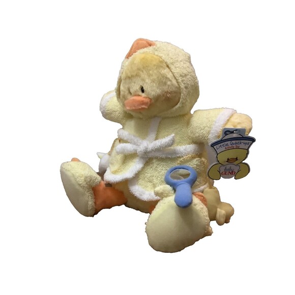 Baby Gund Duck Plush Stuffed Animal~Little Quack-Ups~Bath Robe/Rattle/Mirror NEW - Picture 2 of 5